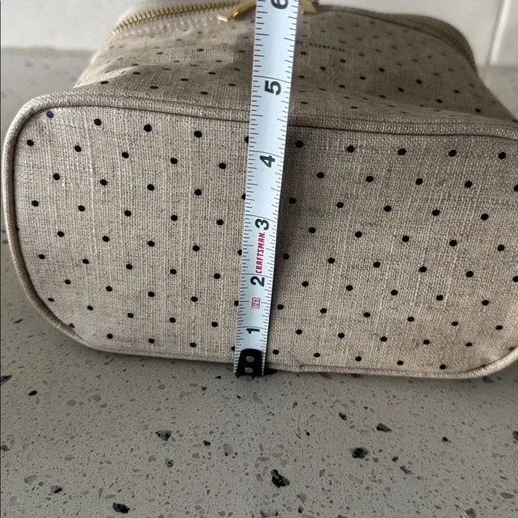 Kate Spade Out To Lunch Tote Bag Polka Dots Beige Black Insulated Picnic Cooler - Picture 8 of 12